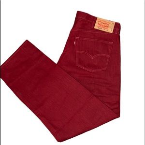 Levi's Men's 501xx 40x32 Original Straight Fit Jeans Dark Red R2
